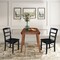 International Concepts 42 in. Solid Wood Round Dual Drop Leaf Dining Table with 2 Chairs in Distressed Oak/Black K42-42DL-C46-2-2 - alternate 3